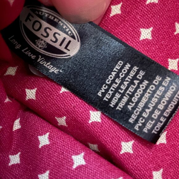 Fossil Key-Per Vinyl Coated Shoulder Tote Bag Approx 16.5" x 10.5" Multicolored - Picture 15 of 16